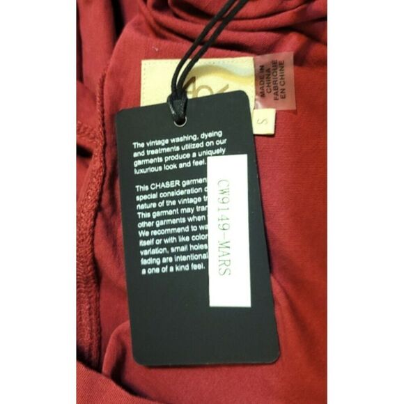 NWT - Chaser Henley Tunic Top. Cranberry - Size S - Picture 7 of 7
